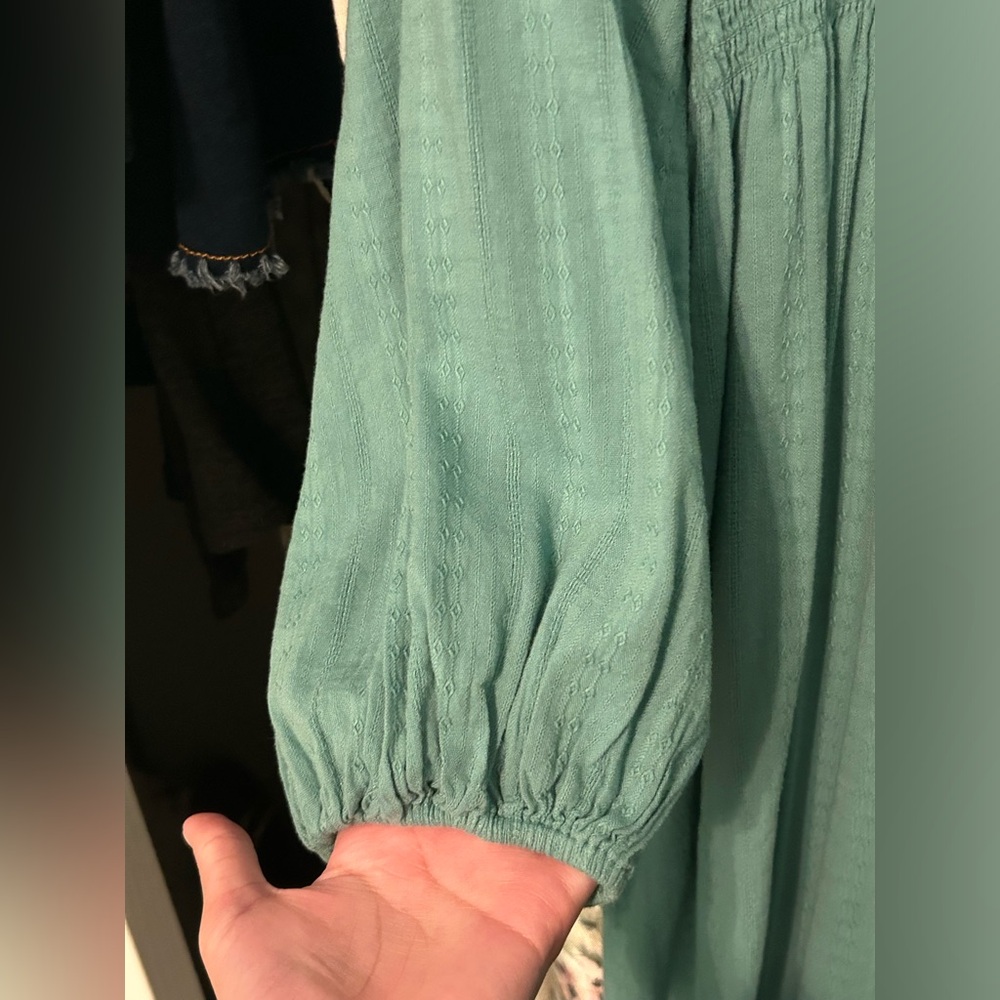 Old Navy Teal Green Long Sleeve Dress - Picture 6 of 11